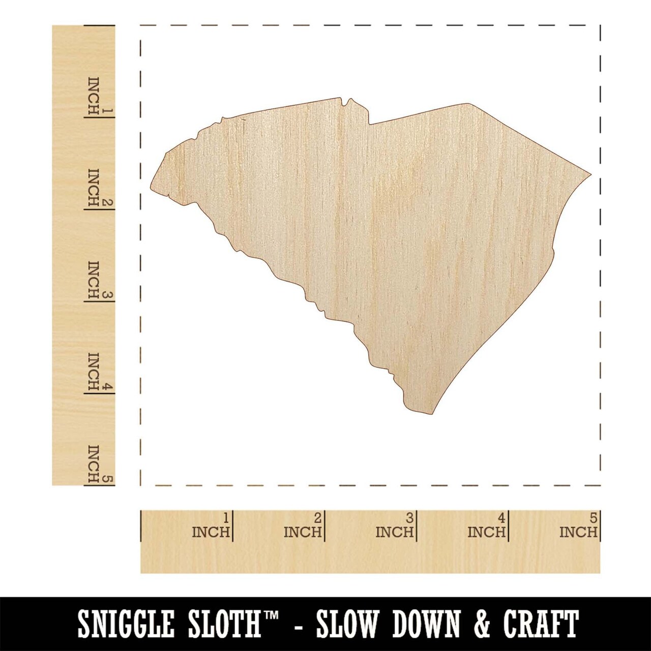 South Carolina State Silhouette Unfinished Wood Shape Piece Cutout for DIY Craft Projects